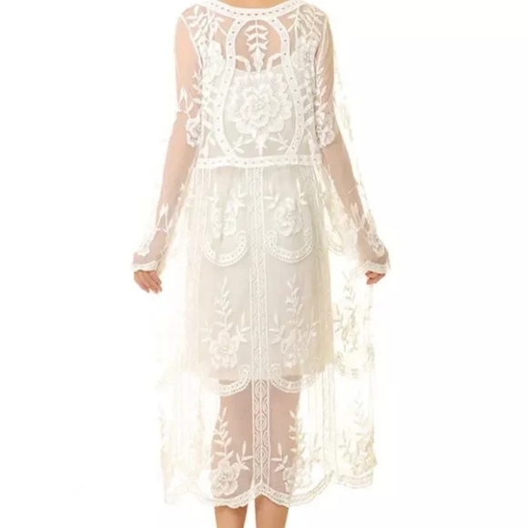Entro Lovely Lace Dress Wedding Dress Boho Lace Rehersal, Crochet, S - Picture 2 of 11